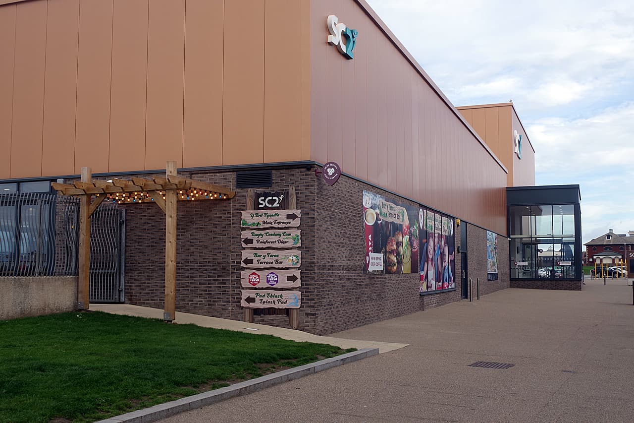 The exterior of the SC2 waterpark on the seafront at Rhyl